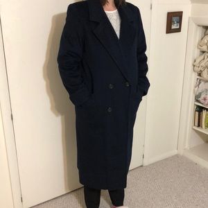 Classic Dark blue wool winter coat. Sz 8